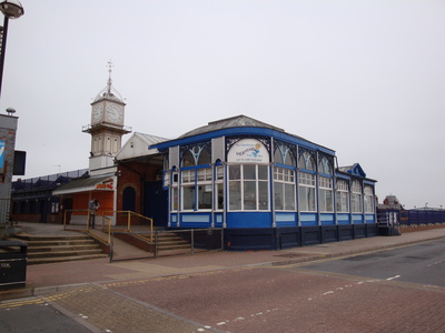 Cleethorpes station tea room and clock