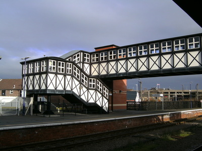 New footbridge and lift, Grimsby Town