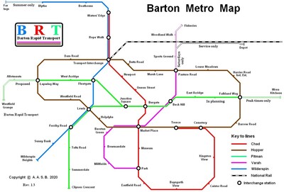 Barton metro map as at 1st April 2020