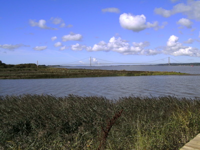 Barrow Haven: view of the Humber Bridge